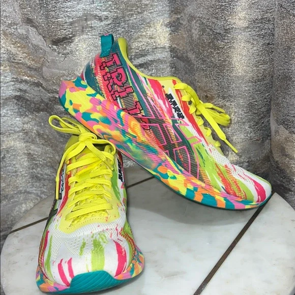 ASICS women’s Noosa Tri 13 Bright Neon Yellow Multicolor Running Shoes - Picture 8 of 10
